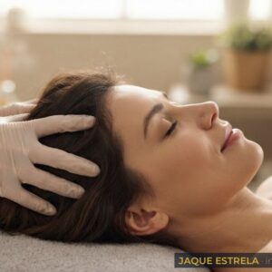 Massagem relaxante na cabeça e no rosto (imagem ilustrativa)